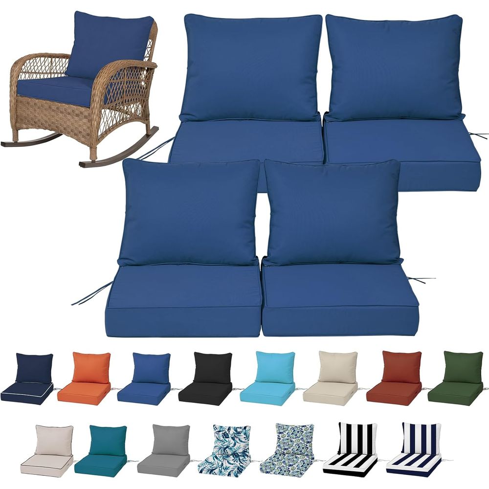 Outdoor Furniture Cushions - Set di 4 Cuscini Profondi per