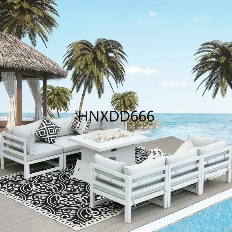 Outdoor Furniture With Fire Pit Table - Set da conversazione per esterni in