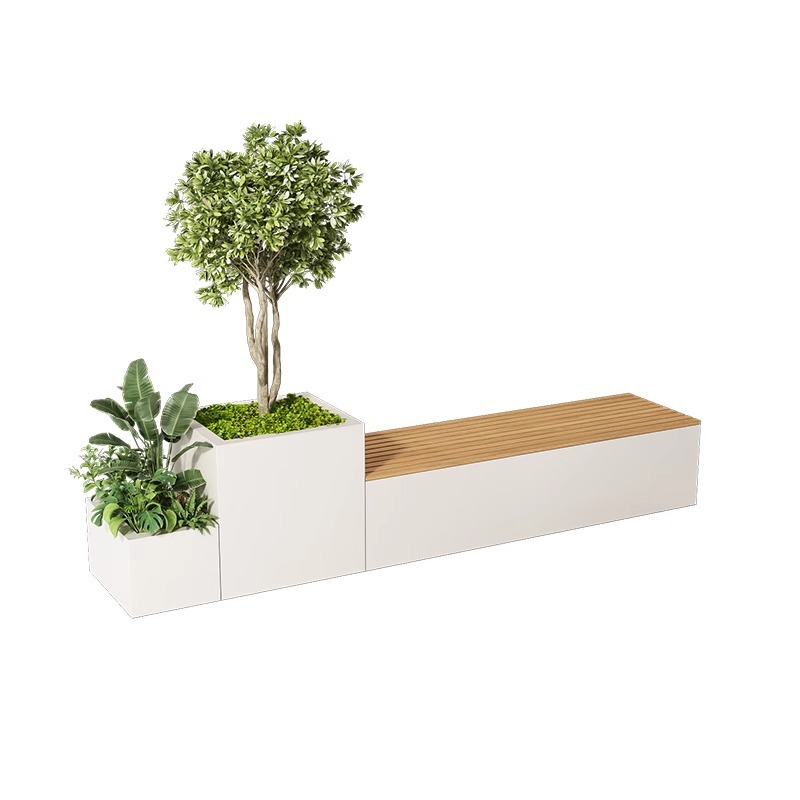 Garden Bench Metal - Panca Fioriera Combinata in Metallo per