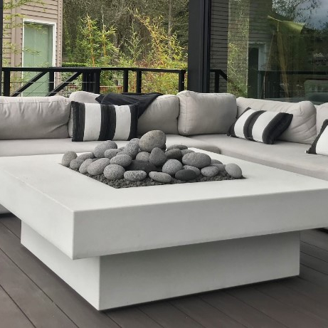 Outdoor Furniture With Fire Pit Table - Set Divano da Esterno con Tavolo