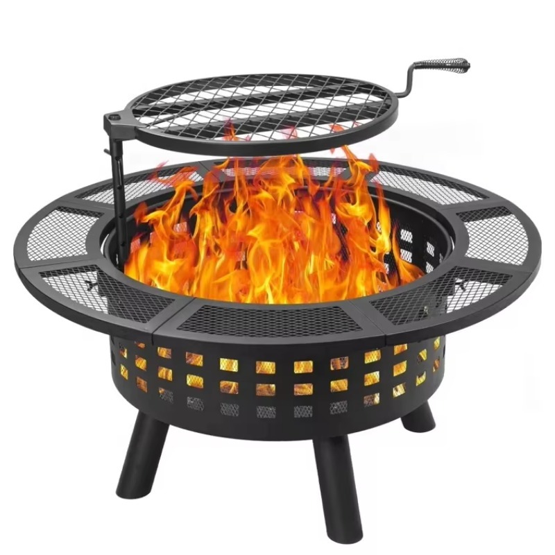 Outdoor Furniture With Fire Pit Table - Tavolo con Braciere a Legna per