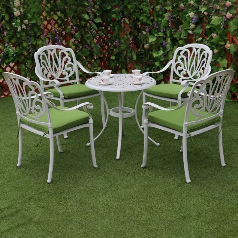Outdoor Furniture With Fire Pit Table - Set da Giardino in Alluminio Pressofuso,