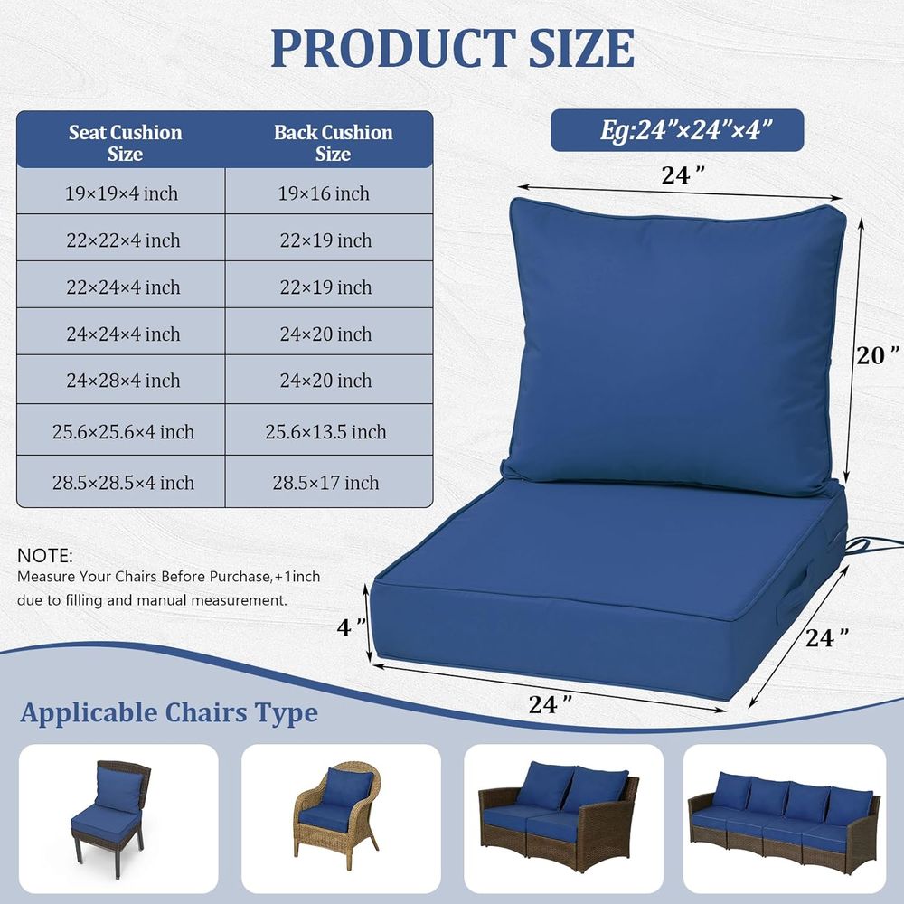 Set di 4 Cuscini Profondi per  - Outdoor Furniture Cushions recensione e prezzo