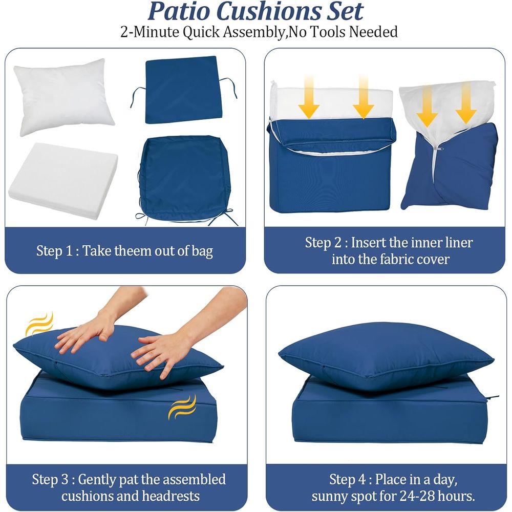 Set di 4 Cuscini Profondi per  - Outdoor Furniture Cushions recensione e prezzo