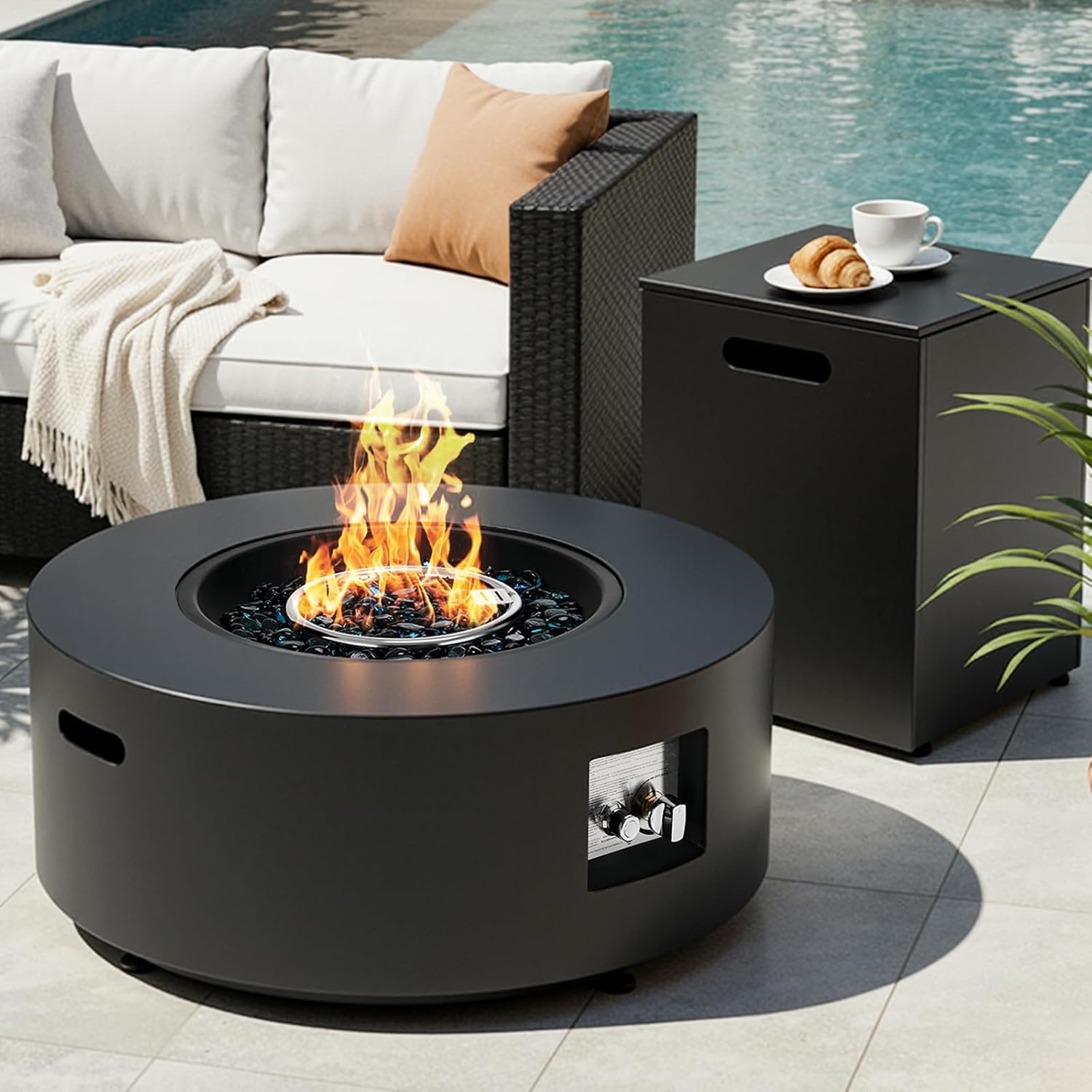 Set Braciere Rotondo a Propano - Outdoor Furniture With Fire Pit Table recensione e prezzo