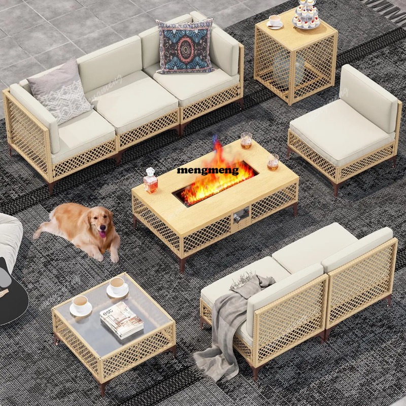 Set di Mobili da Esterno a 9 P - Outdoor Furniture With Fire Pit Table recensione e prezzo