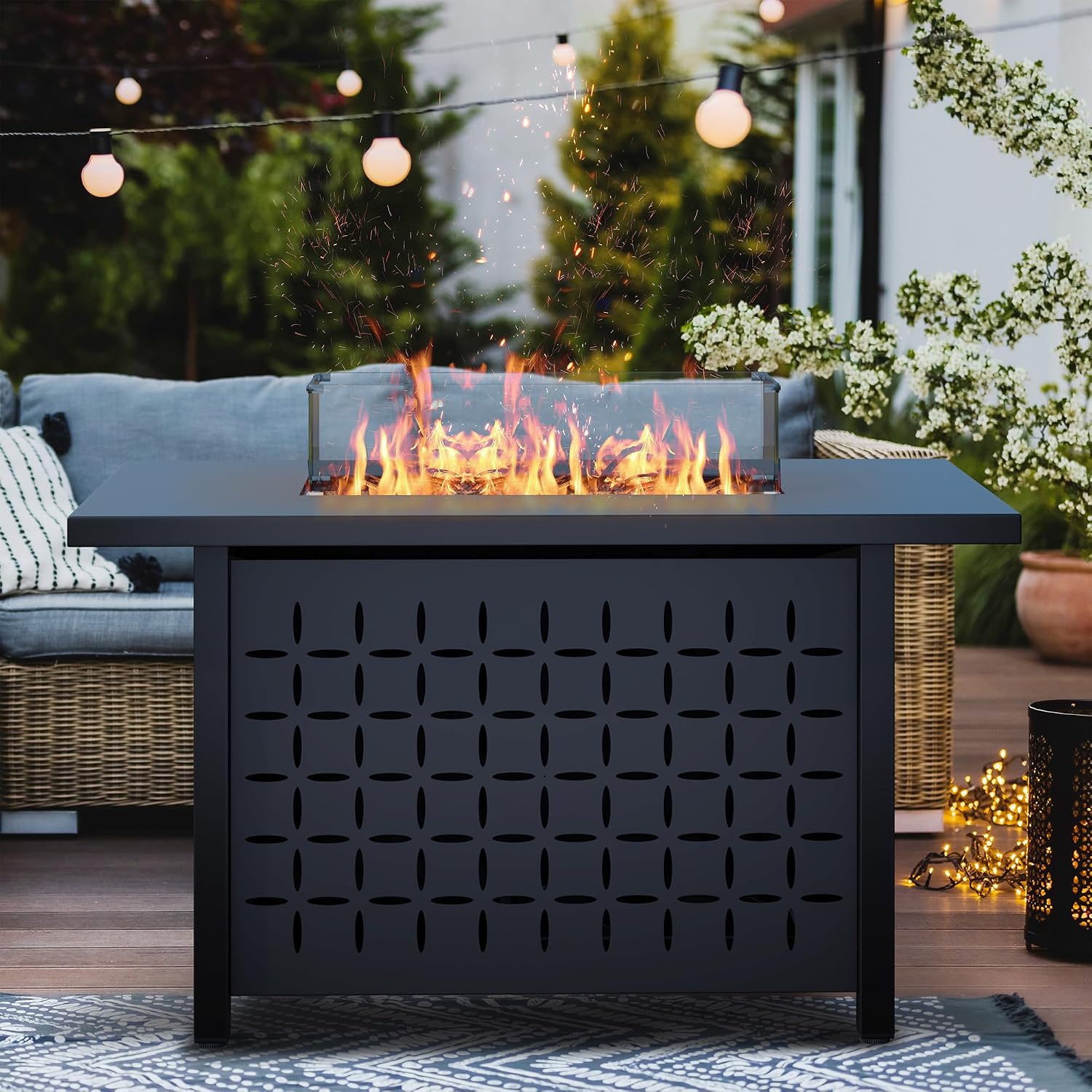 Set di Mobili da Patio a 8 Pez - Outdoor Furniture With Fire Pit Table recensione e prezzo
