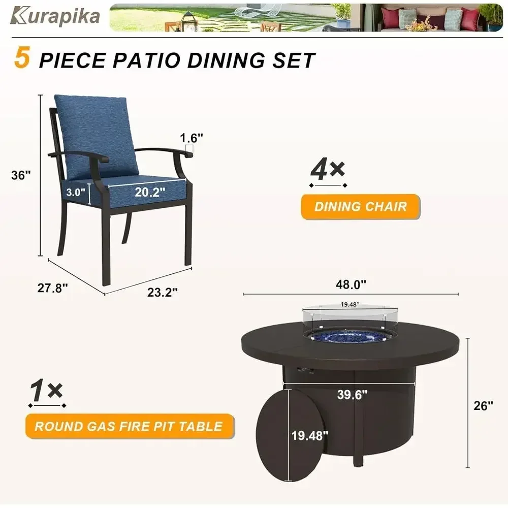 Set di Mobili da Esterno a 5 P - Outdoor Furniture With Fire Pit Table recensione e prezzo