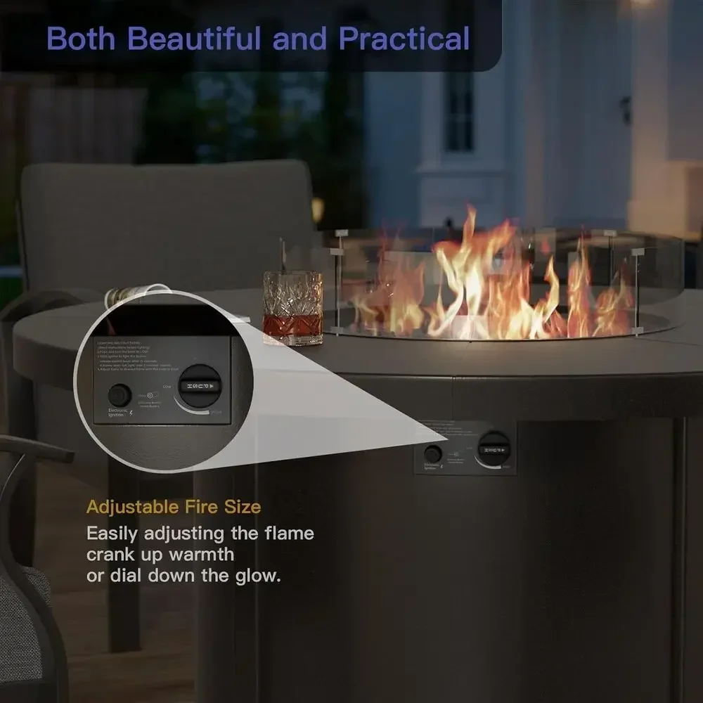 Set di Mobili da Esterno a 5 P - Outdoor Furniture With Fire Pit Table recensione e prezzo
