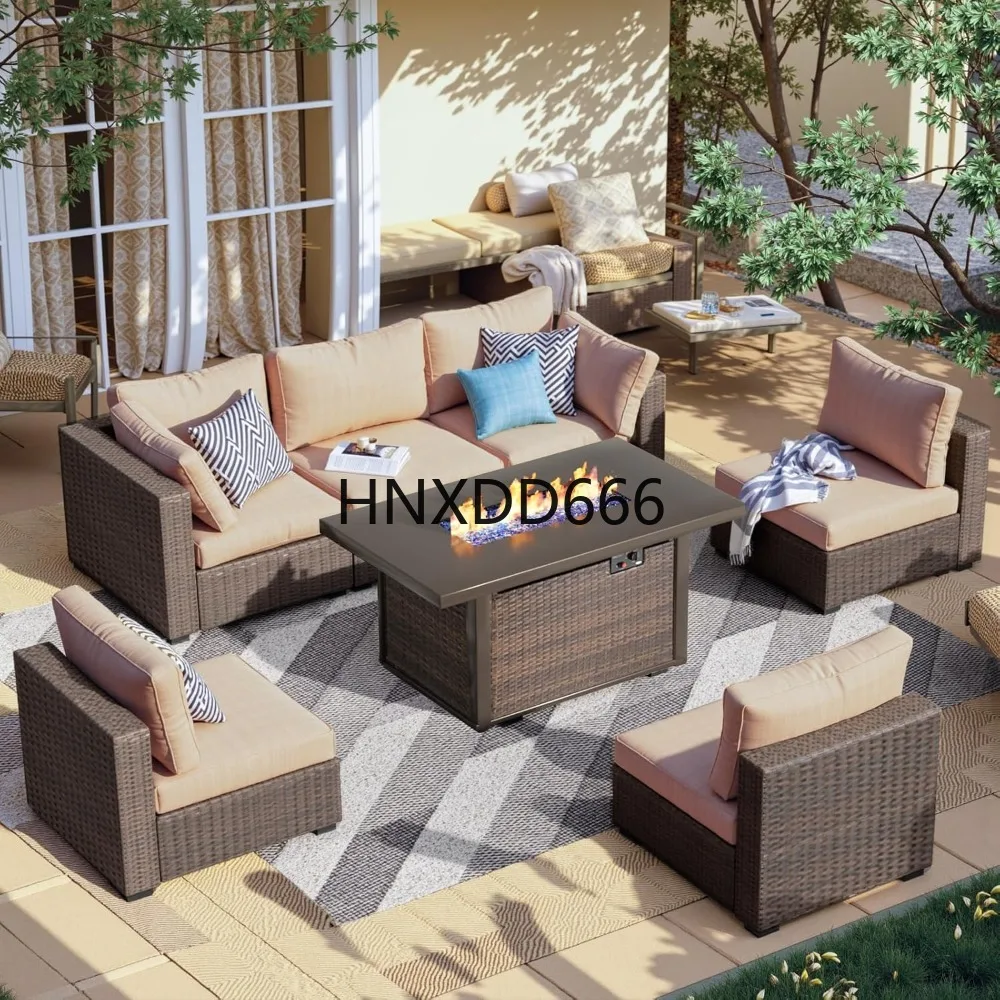 Set di Mobili da Patio a 7 Pez - Outdoor Furniture With Fire Pit Table recensione e prezzo