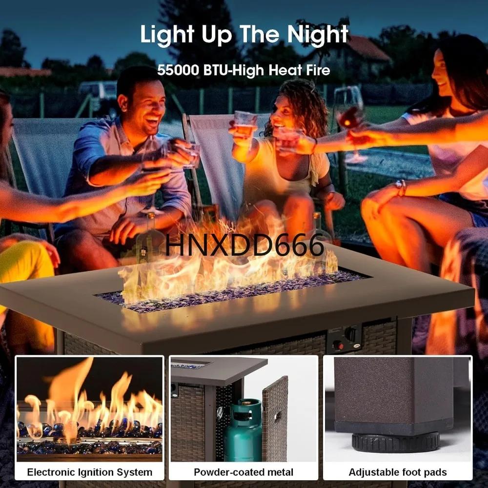 Set di Mobili da Patio a 7 Pez - Outdoor Furniture With Fire Pit Table recensione e prezzo