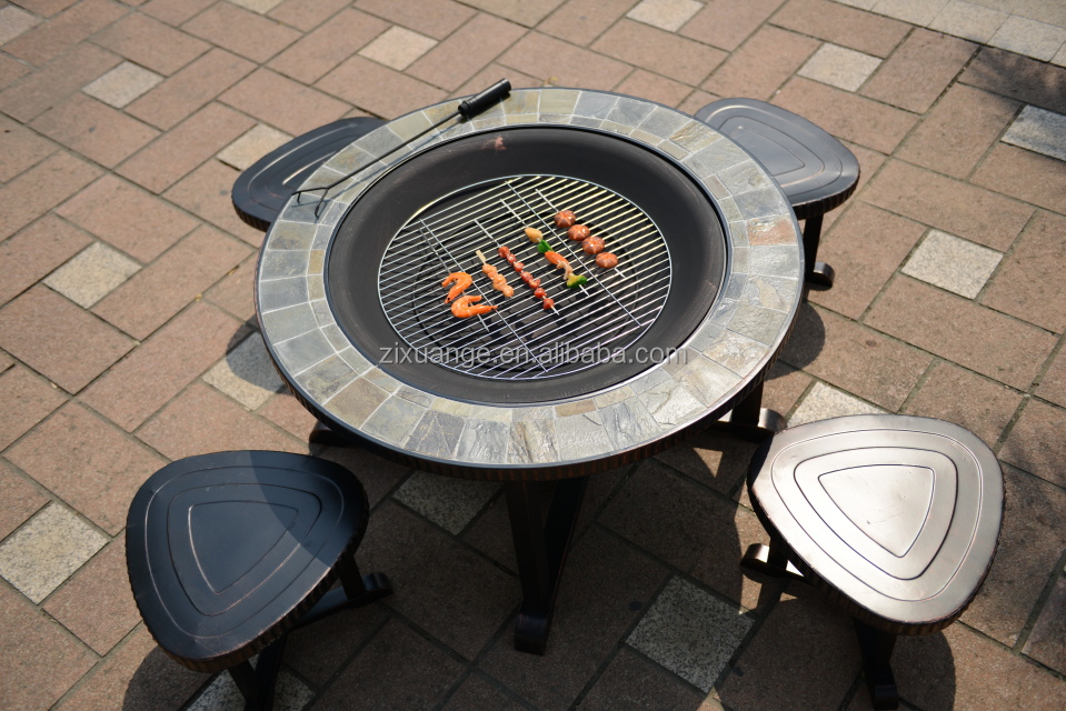 Set Tavolo Barbecue da Esterno - Outdoor Furniture With Fire Pit Table recensione e prezzo