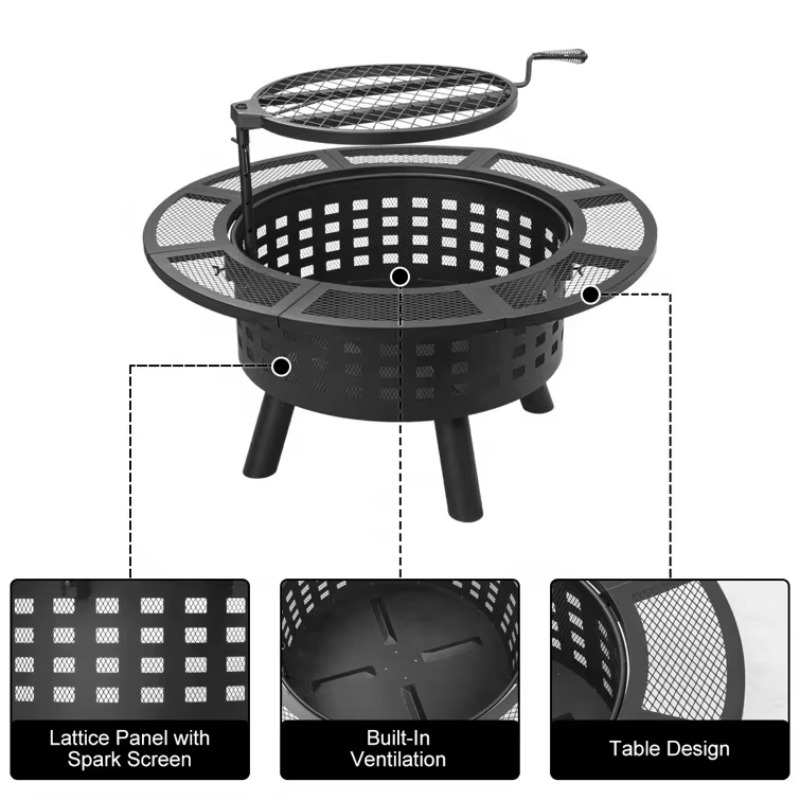 Tavolo con Braciere a Legna pe - Outdoor Furniture With Fire Pit Table recensione e prezzo