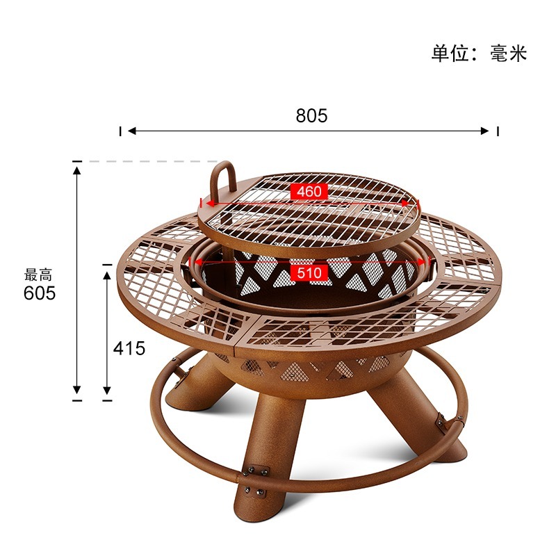 Set Barbecue e Braciere Modern - Outdoor Furniture With Fire Pit Table recensione e prezzo