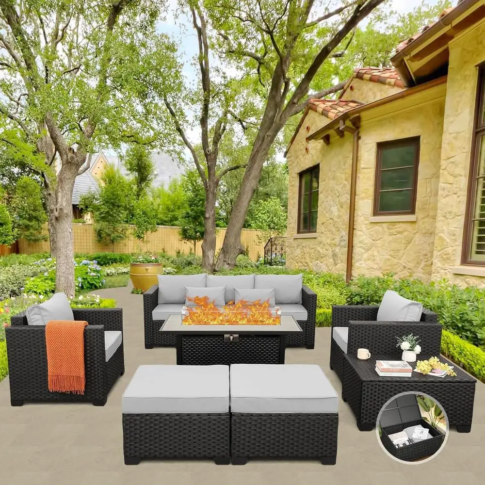 Set di Mobili da Esterno 45 Pe - Outdoor Furniture With Fire Pit Table recensione e prezzo