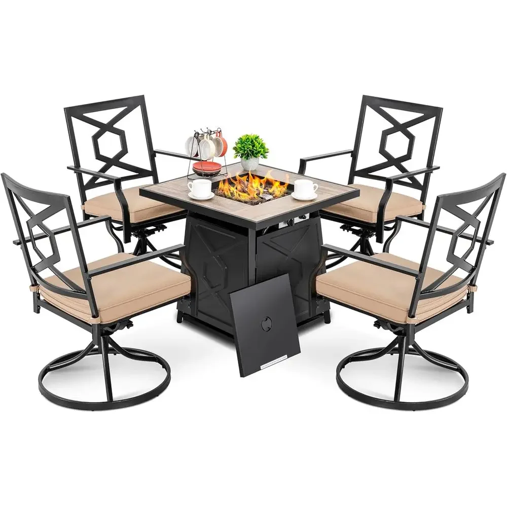 Set di mobili da giardino da 5 - Outdoor Furniture With Fire Pit Table recensione e prezzo