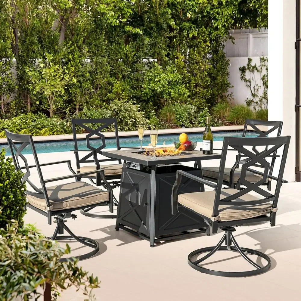 Set di mobili da giardino da 5 - Outdoor Furniture With Fire Pit Table recensione e prezzo