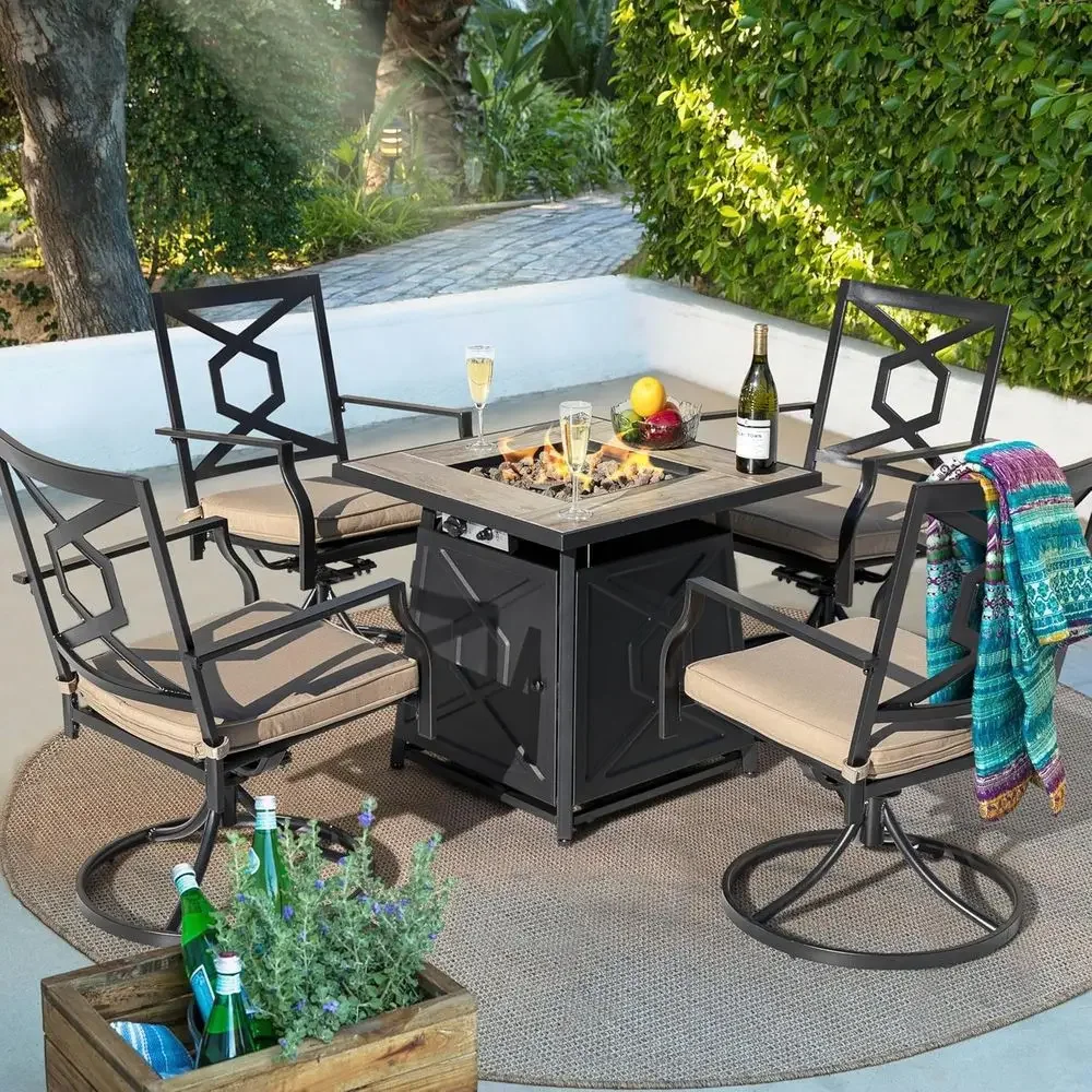 Set di mobili da giardino da 5 - Outdoor Furniture With Fire Pit Table recensione e prezzo