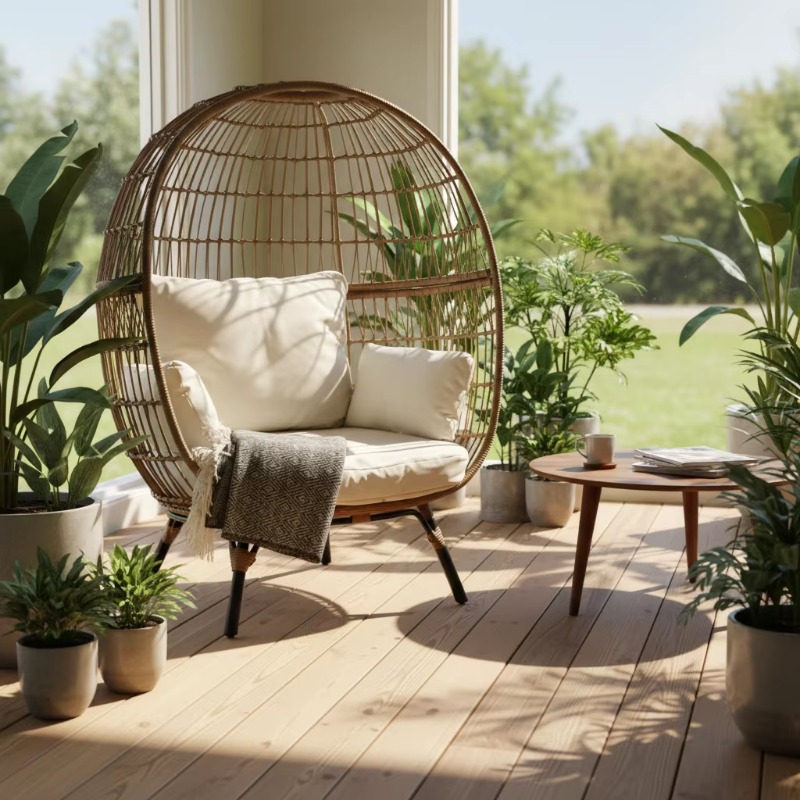 Sedia a dondolo in vimini e ra - Outdoor Furniture Quality recensione e prezzo