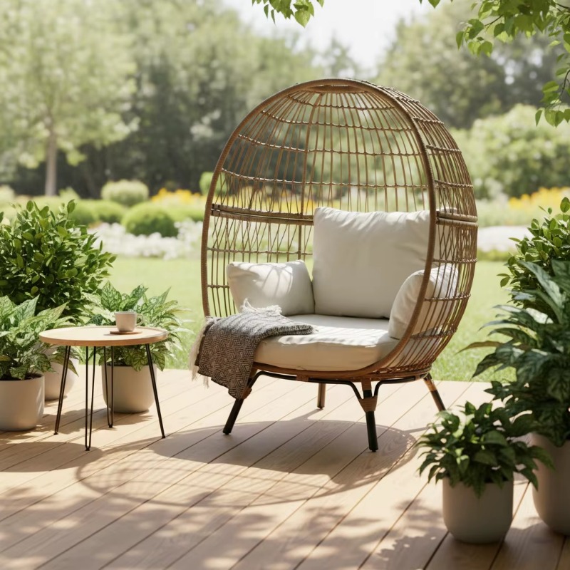 Sedia a dondolo in vimini e ra - Outdoor Furniture Quality recensione e prezzo